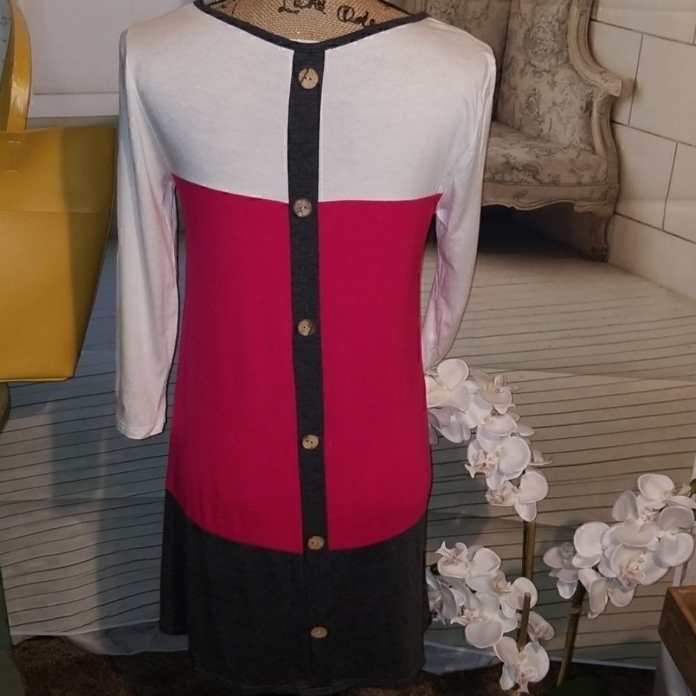 Mon Ami Color Block Dress Size S - Picture 4 of 6